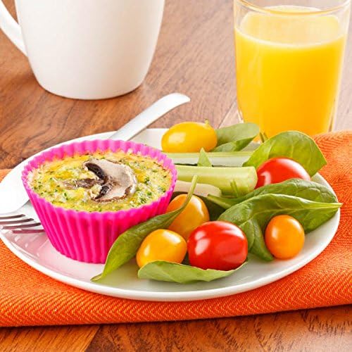 Silicone Baking Cups Muffin Cupcakes Liners Molds Sets in Storage Container Silicone Lunch Box Dividers Bento Box Accessories -36 Pack