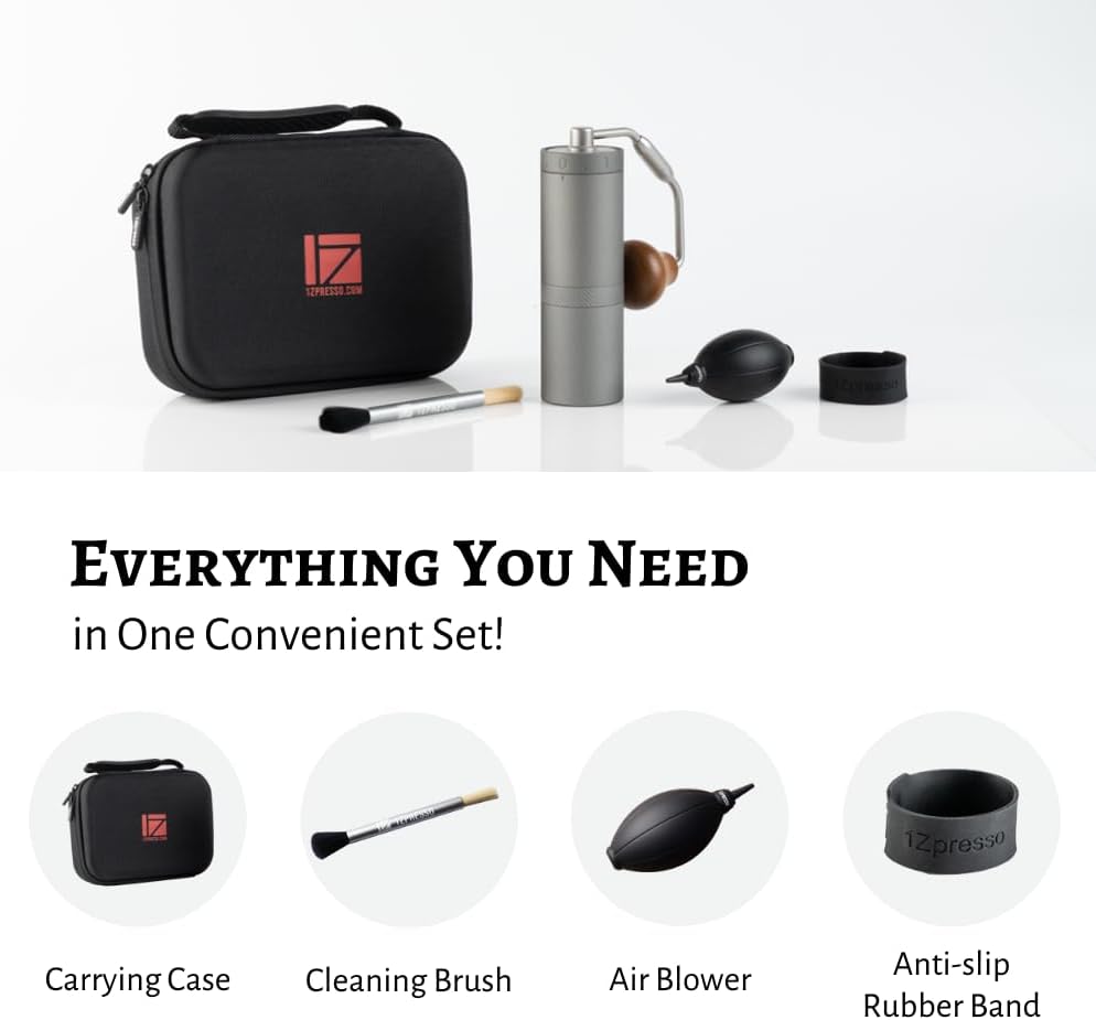 1Zpresso X-Ultra Manual Coffee Grinder-Midnight Black, Well-built Sturdy Metal Body, Assembly Stainless Steel Burr, Numerical External Setting, Magnet Catch Cup, Faster Grind Efficiency Portable Mil