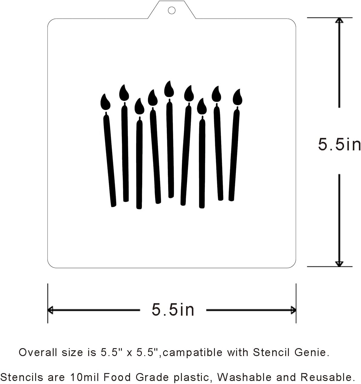 Birthday Candle Cookie cutter and stencil set Baking stencils and cutters bundle DIY bakery decorating kit Cookie cutter with stencils Icing stencil BIRTHDAY CANDLES CUTTER/STENCIL)