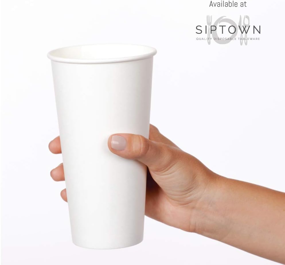 Made-In-USA 12 Ounce Disposable Hot Paper Cups, 1000 Count, 12oz | Coffee Cups, Leak-Free Food Safe Paper Cups, White Paper Cups for Hot Drinks (12 oz)