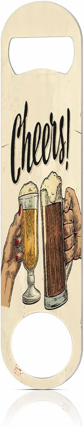 Stainless Steel Bottle Opener - Cheers Hand Holding Glass Beer Cup Celebration Full Liquid Drinks Happy Flat Beer Bottle Opener Keychain for Home Kitchen Bar Restaurant Party Birthday Gift