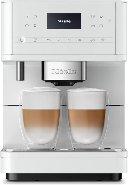 Miele CM 6160 MilkPerfection Automatic Coffee Machine - OneTouch for Two, AromaticSystem, 4 individual profiles, DoubleShot, WiFi-compatible, LED lighting, easy cleaning, in Lotus White