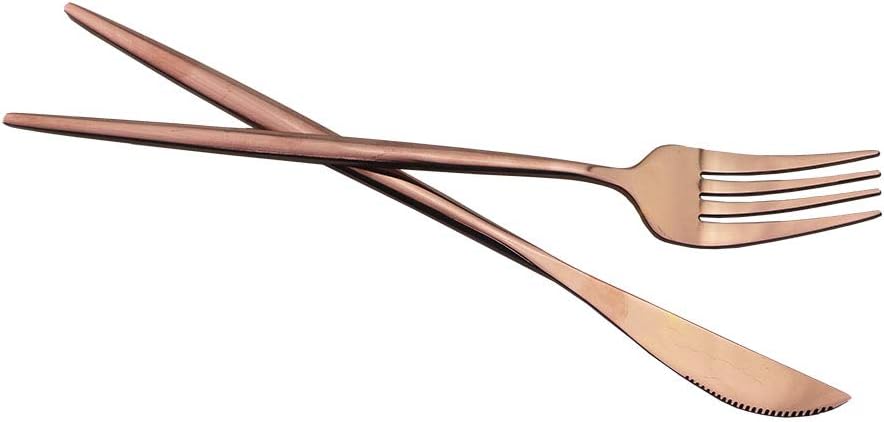 Rose Gold Silverware Set, JASHII 30-Piece Stainless Steel Flatware Cutlery Set for 6, Elegant Hourglass Polished Mirror Finish, Ideal for Home Hotel Wedding Festival Party, Dishwasher Safe