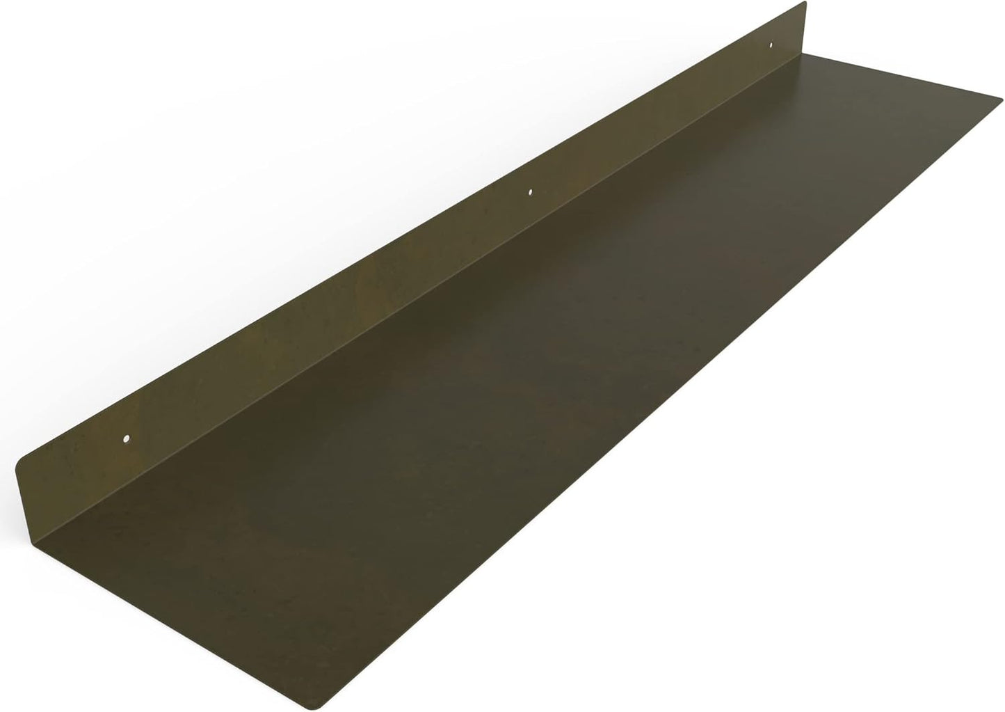 DIY CARTEL Linear Floating Shelf - Forged Raw Blackened Steel - Industrial Heavy Duty Metal Wall Mounted Modern Rustic Shelf - Made in The USA (36-inch x 8-inch)