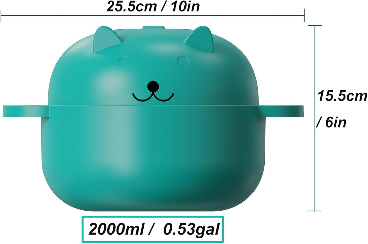 68 OZ Microwave Ramen Bowl, Noodle Cooker, Steamer for Cooking Food and Vegetables with Removable Strainer, Green