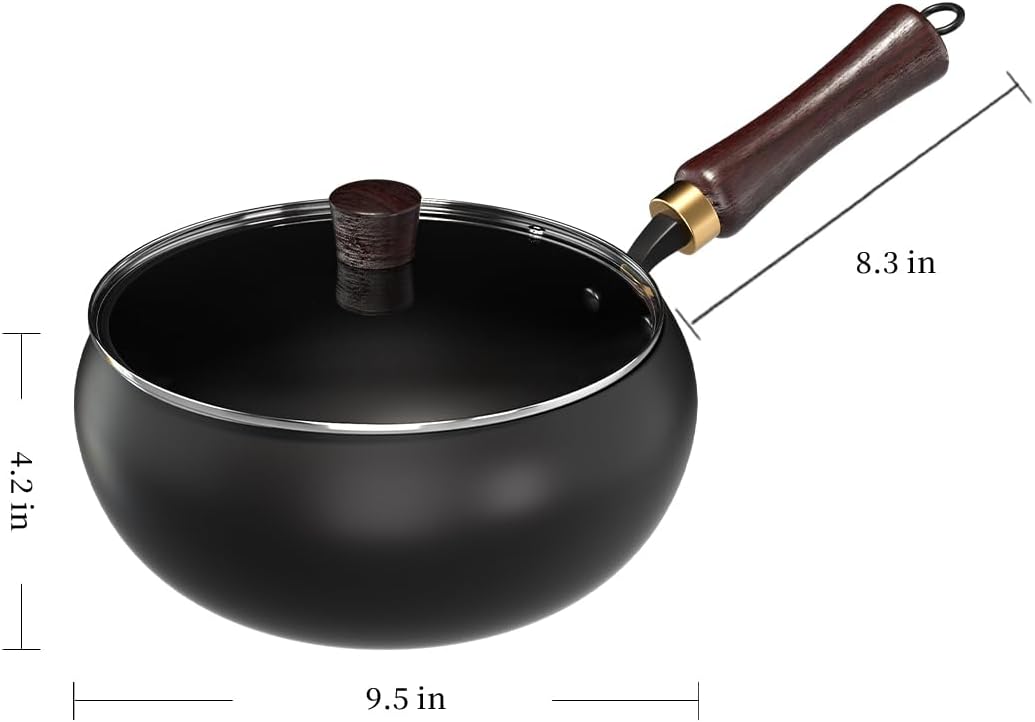 Pure Iron Wok, Uncoated Heats Evenly Multi-Purpose Frying Pan, Suitable for Any Stove, Oven or Even Camping Campfire with Lid and Wooden Handle