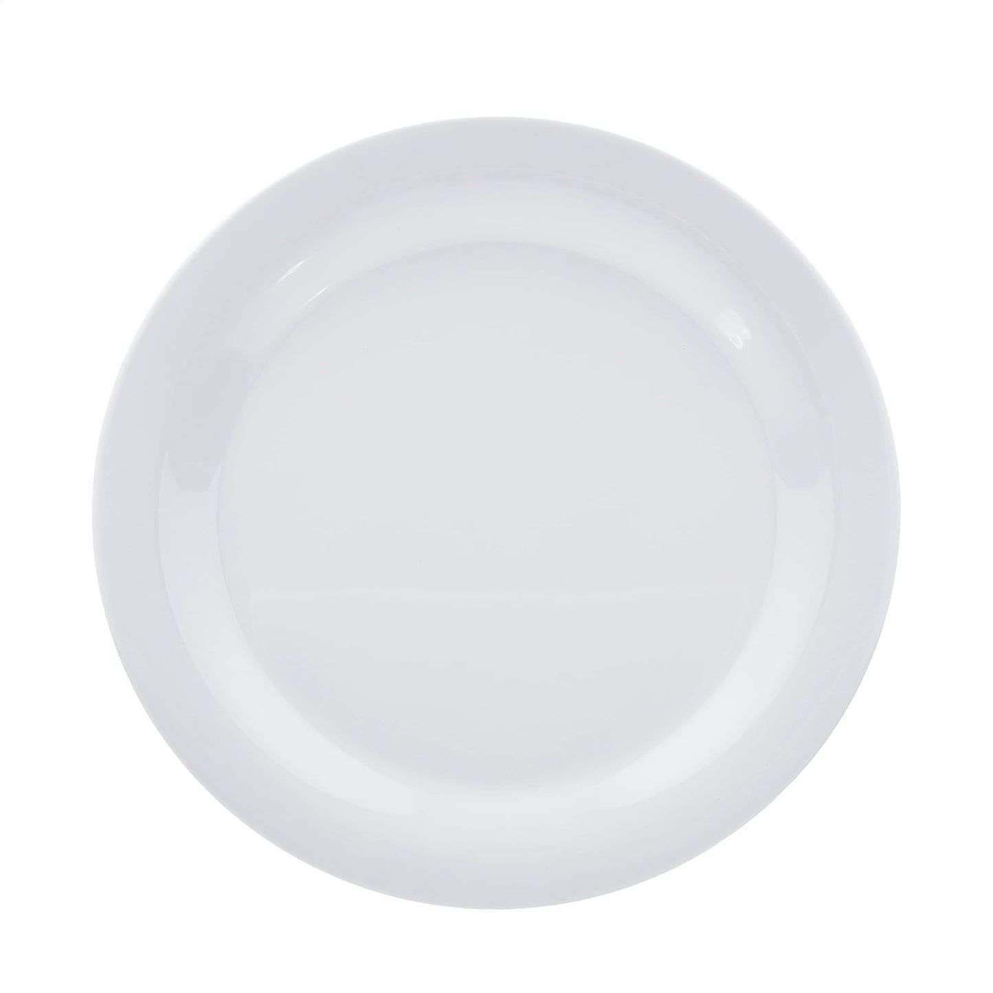 Amazon Basics Melamine (Plastic) Plate, 6 Piece Set, 10.5 in, White (Previously AmazonCommercial brand)