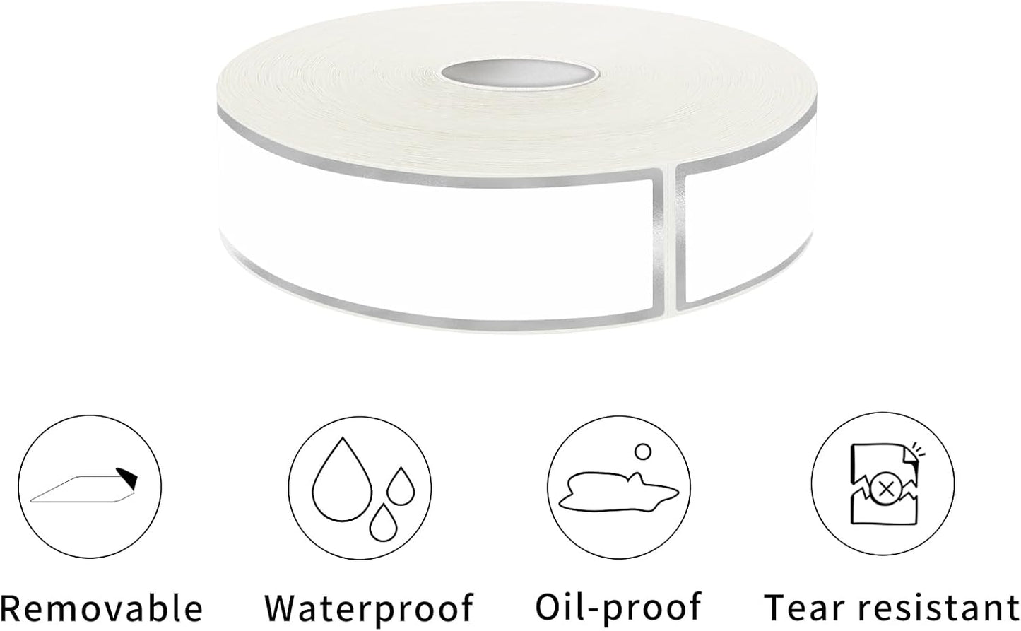 500 Silvery Border Removable Freezer Labels Water Oil Resistant with Perforation Line for Food Containers Jars Pantry Organization (Ink Quick-Dry，1” x 3”)