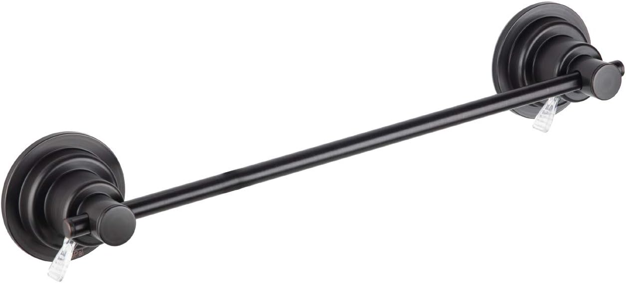 JiePai Suction Cup Towel Bar,Removable Modern Vacuum Towel Holder for Bathroom Door Adhesive Towel Rack Holder (Suction Towel Bar-16 inch Rubbed Bronze)