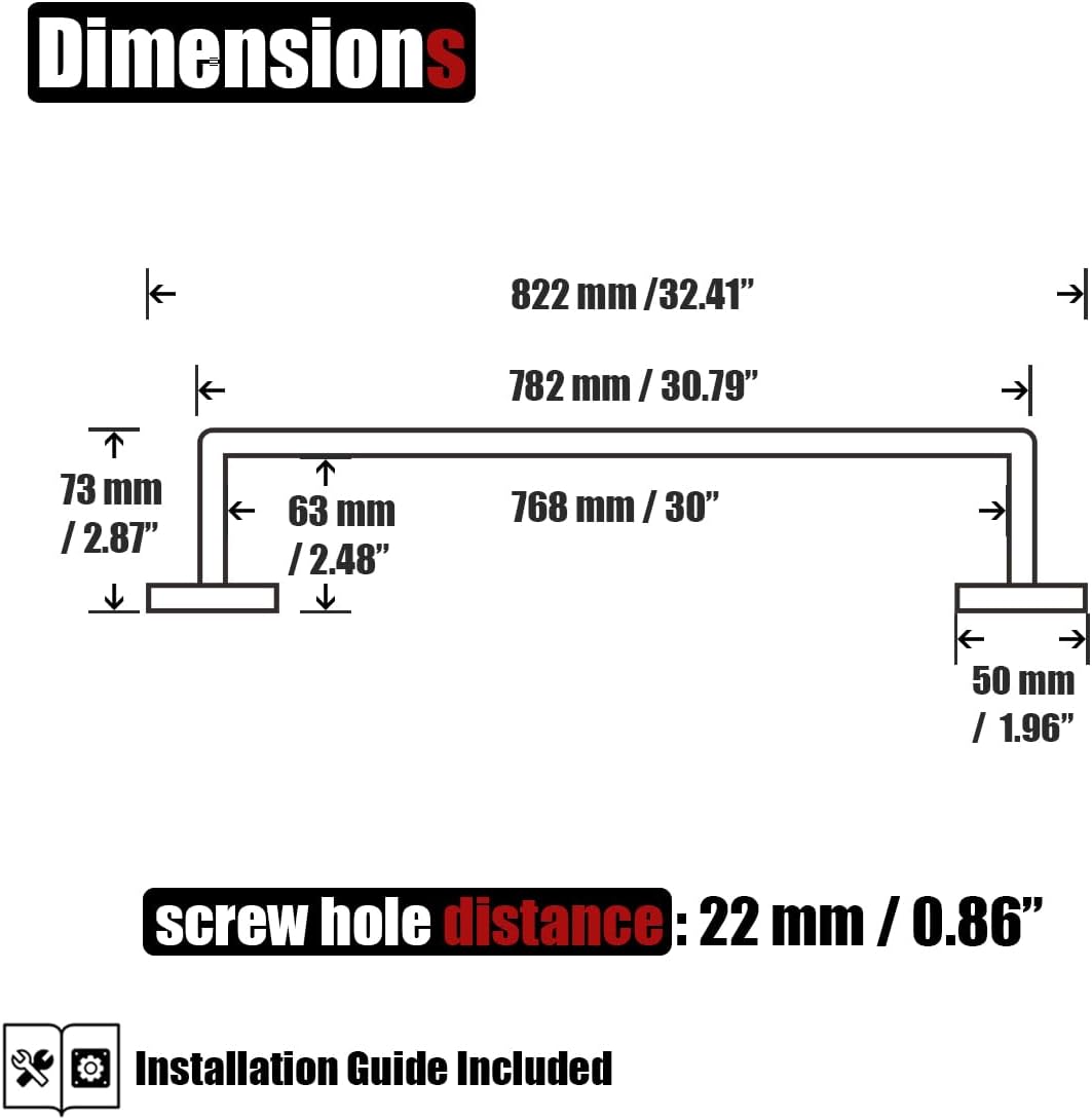 JQK Gold Towel Bar, Rounded Edges 32.41 Inch Towel Rack, 304 Stainless Steel Bathroom Wall Mount, Useable Length 30 Inch, TB250L30-BG
