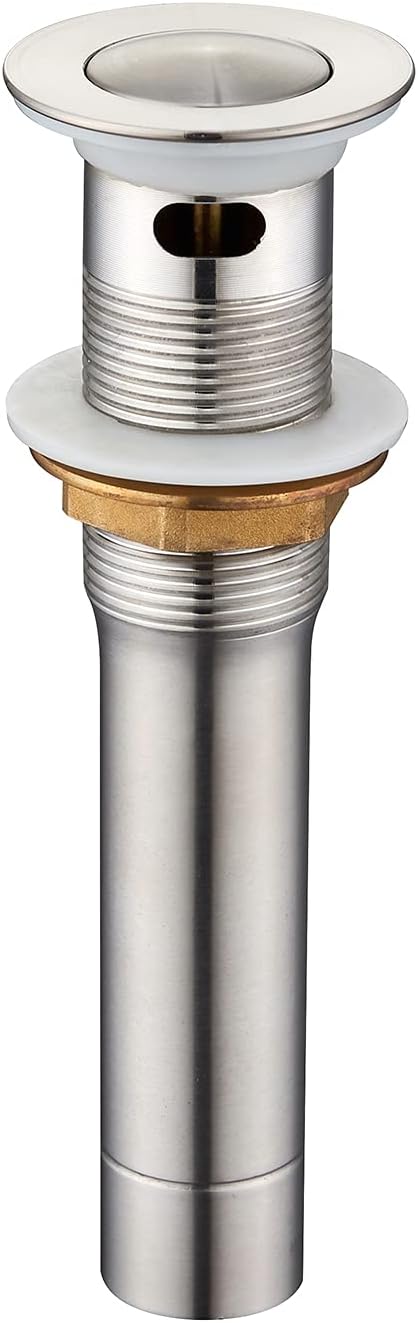 CREA Bathroom Sink Drain, Bathroom Sink Stopper with Drain Hair Catcher Pop Up Drain 1 1/2" for Bathroom Vanity Kitchen Sink with Overflow, Brushed Nickel