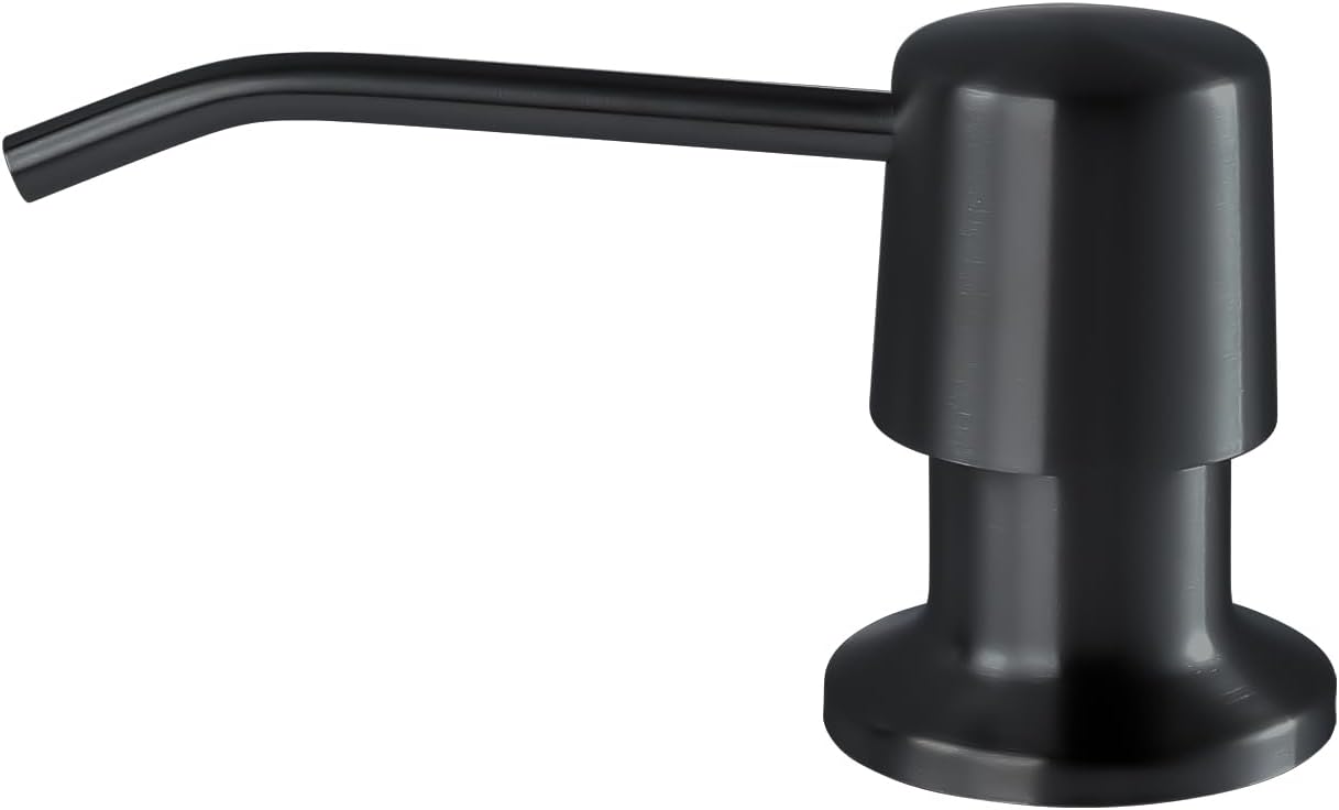 Soap Dispenser for Kitchen Sink - 4” Spout and 16oz Capacity Bottle - Black Countertop Soap Dispenser Pump with 47" Extension