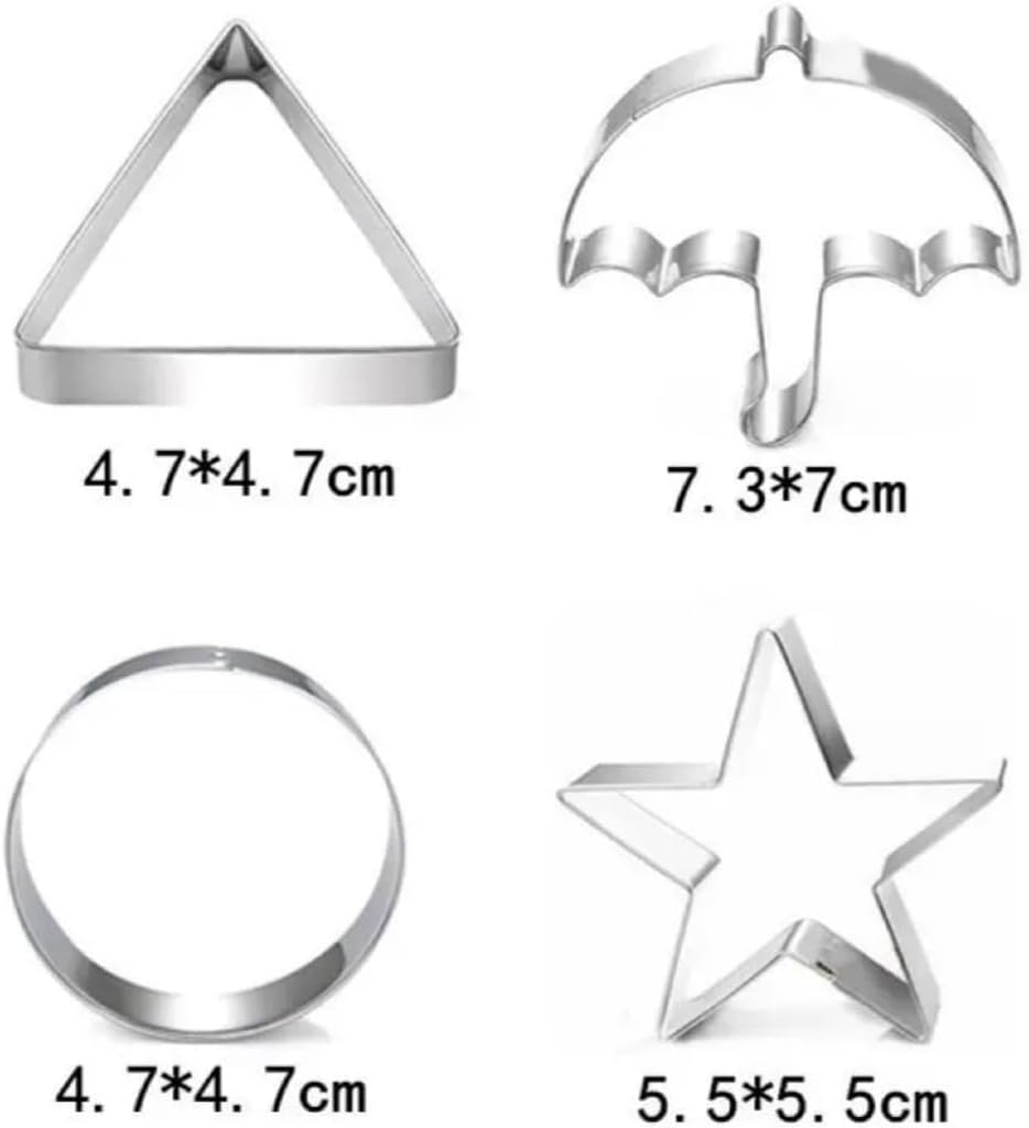 Korean Dalgona Cookie Cutter - Stainless Steel Cookie Cutters Biscuit Molds, Chocolate Molds, Umbrella Star Triangle Circle Cookie Cutter - Sugar Biscuit Kit for Family And Party Game 6PC Set