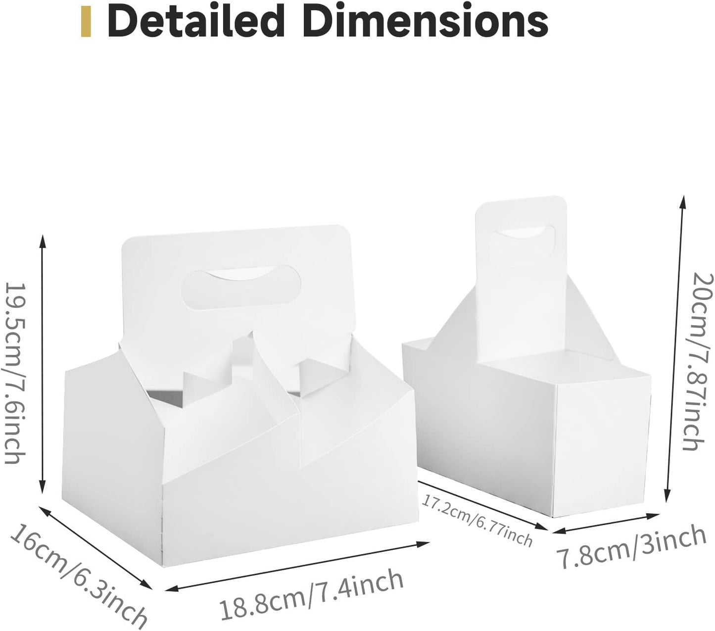 Kraft Cofee Drink Carrier with Handle - 30 Pack 4 Cup Kraft Paperboard Cup Holder Bulk Disposable Cardboard Drink Carrier for 12-32 OZ Drinks, Takeout, Candy, Cafe and Restaurant Food Service Delivery