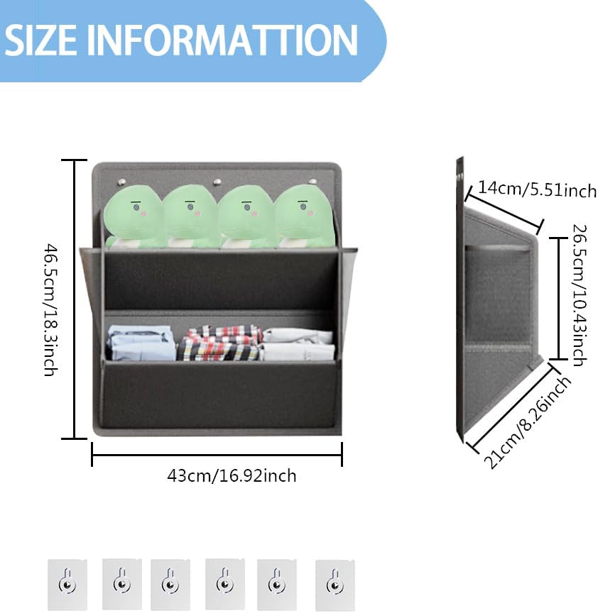 2 Pack RV Shoe Storage with Adhesive hook,Over the Door Shoe Rack,Heavy Duty Oxford Fabric Wall Hanging Organizer with Large Deep Pocket for Camper,Narrow Space Saving Closet Organizers(Grey, 2-Grids)