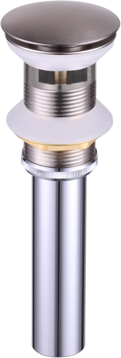 Dowell Pop Up Drain Stopper with Overflow for Bathroom Vanity/Vessel Sink (Brushed Nickel 6011 0704)