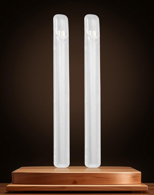 Chopsticks Storage Case 2 Pack, Plastic Utensil Holder with Side Opening, Easy to Clean Travel Chopsticks Box for Reusable Cutlery