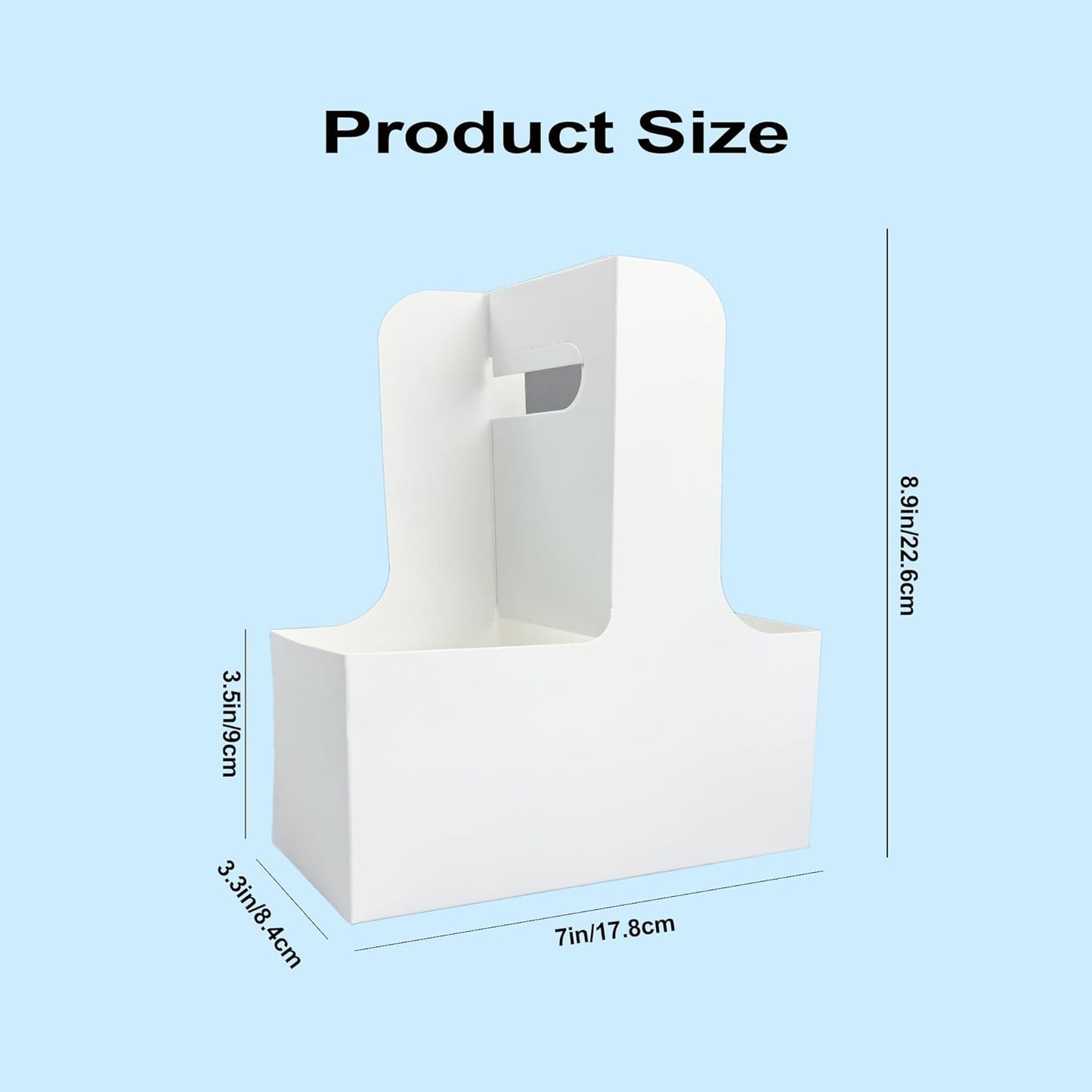 50 Pack 2-Cup Drink Carrier with Handle, Disposable White Cardboard Paper Cup Holder for Cold/Hot Drinks,Cup Carrier for Coffee or Food Delivery, Take Out Cup Carriers, Mlfklmkl