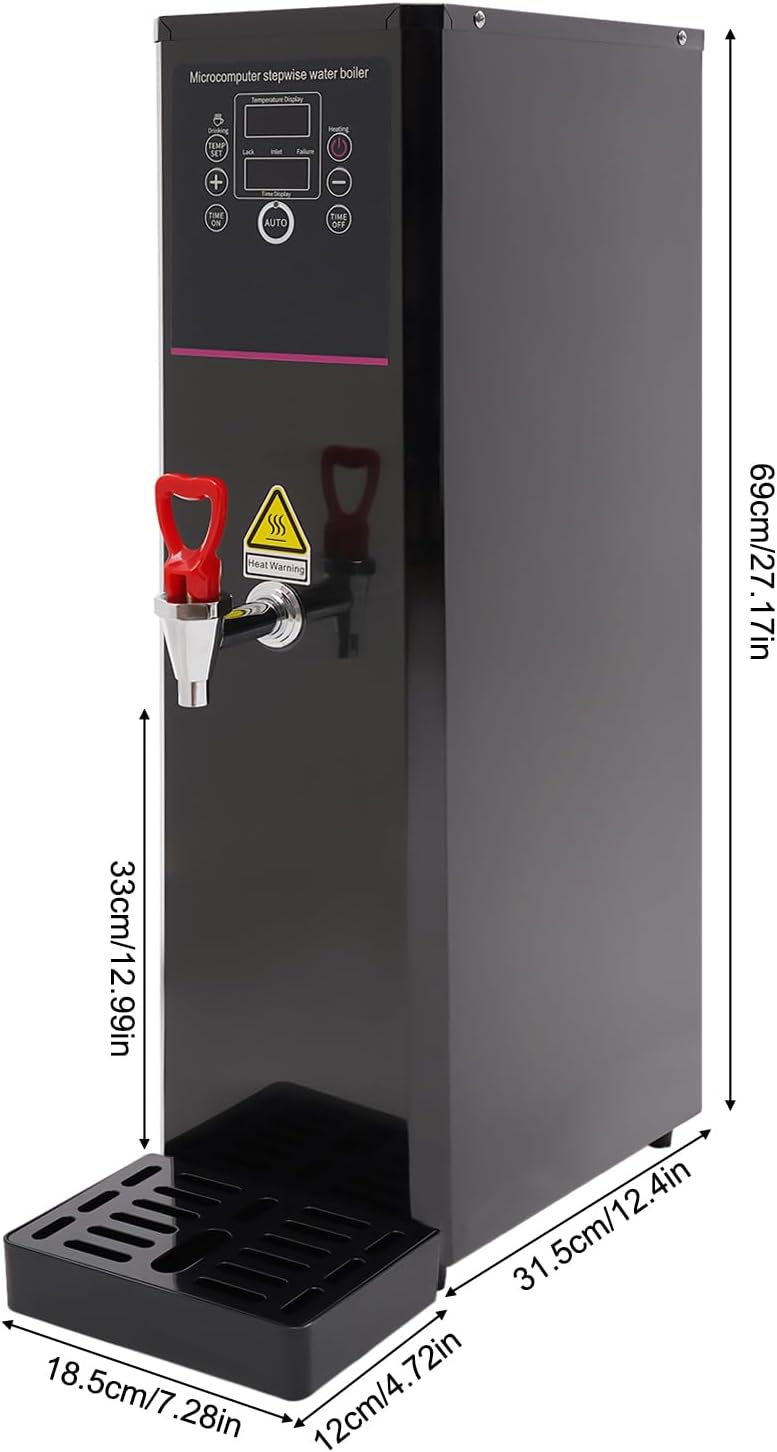 Step-Heating Commercial Hot Water Dispenser, 20L/5.28Gal Hot Water Boiler Dispenser Electric Water Pot Boiler Commercial Boiling Water Machine for Tea Coffee Shop Dessert Shop Hotel - 45L/H 3000W