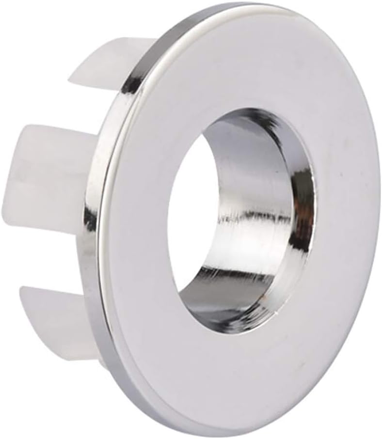 Sink Basin Trim Overflow Cover Brass Insert in Hole Round Caps Chrome