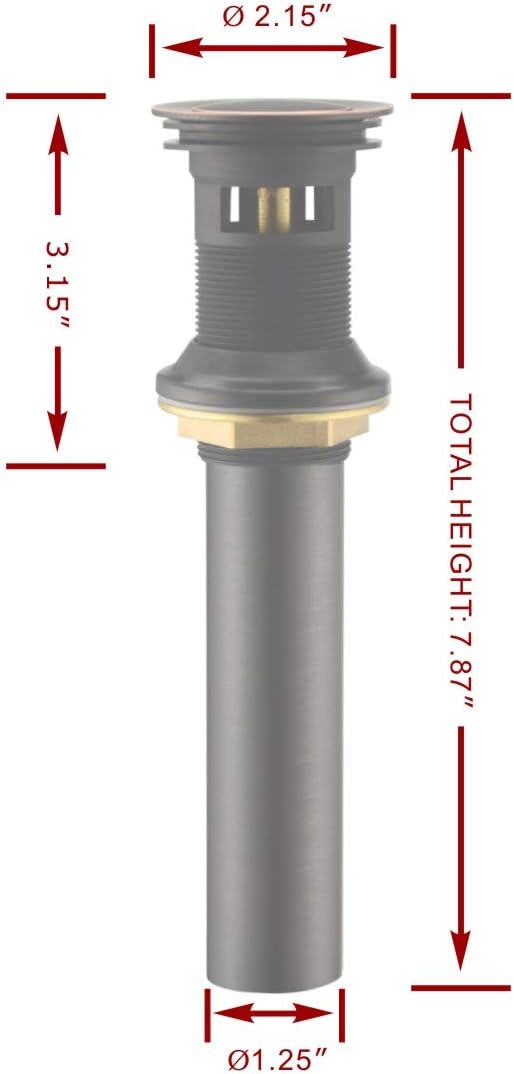 Purelux Bathroom Sink Drain Stopper Faucet Vessel Vanity Sink Pop Up Drain Assembly with Overflow, Oil Rubbed Bronze