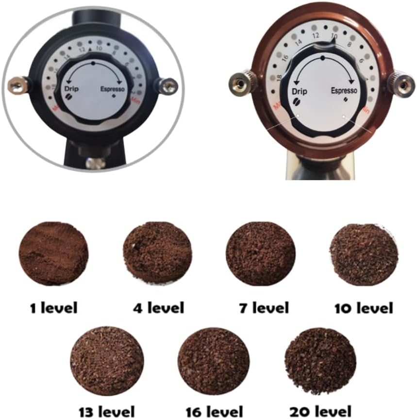 Urbanic 070s Electric Coffee Grinder (110~220v) / flat Titanium burr 60mm / 20 steps can be set (Black) / (Made in Korea)