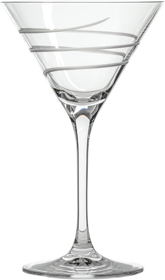 Rolf Glass Twist Martini Cocktail Glass | Set of 2 10oz Glasses | Lead-Free Glass | Engraved Martini Glasses | Proudly Made in the USA