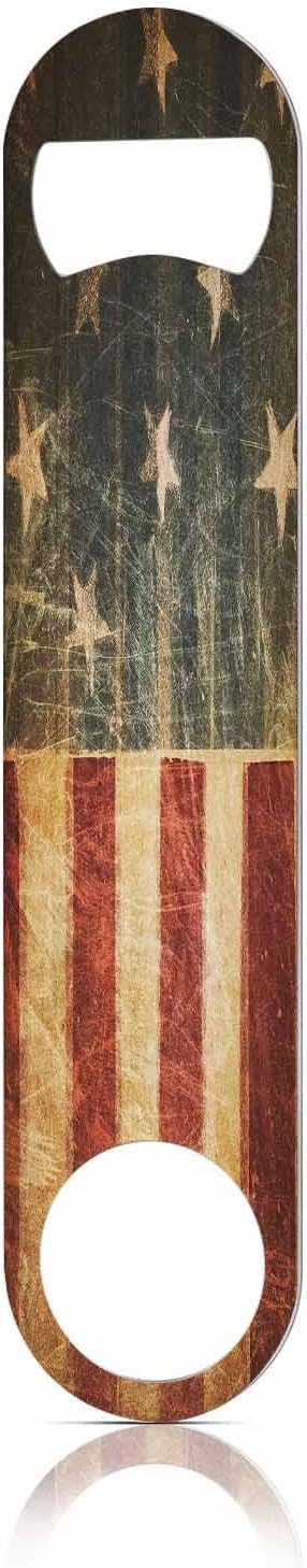 American Flag Stainless Steel Bottle Opener Vintage Abstract USA Flag Patriotic July 4th Independance Day Flat Beer Bottle Opener Keychain for Home Kitchen Bar Restaurant Party Birthday Gift