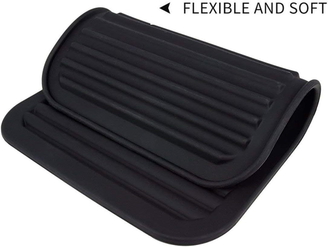 Silicone Trivets for Hot Pots and Hot Pans, Silicone Pads Mat Set, Heat Resistant Placements, Small Dish Drying Mat, Grey Rectangular Trivets Set of 2