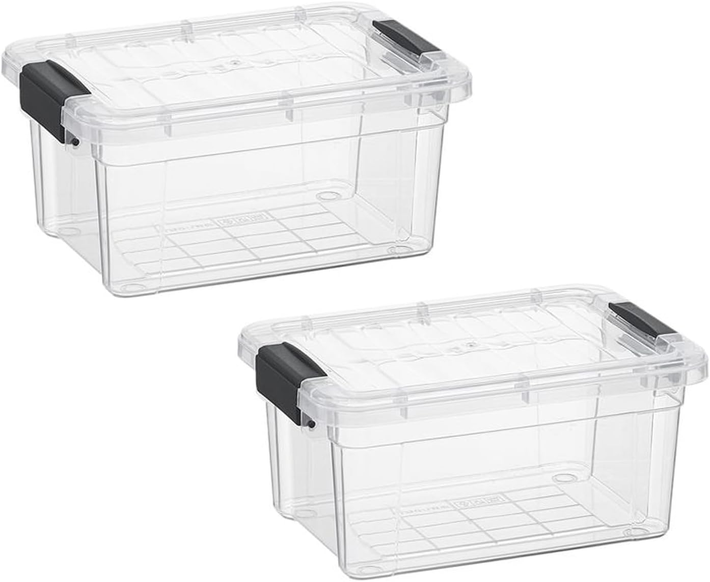 Superio Clear Storage Bins with Lids, Stackable Storage Box with Latches and Handles, Extra Small, 2 Pack 1.75 Quart