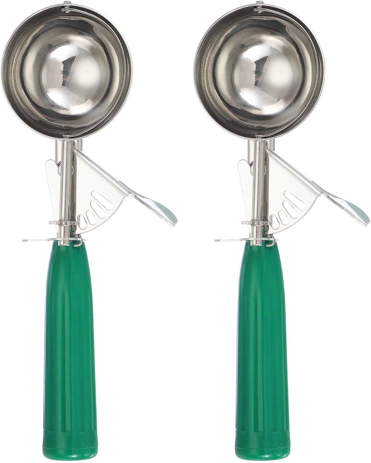 uxcell 2 Pcs Cookie Scoops, Ice Cream Scoop with Trigger for Baking Cookie Dough Rice Pudding Kitchen Gadget, Green