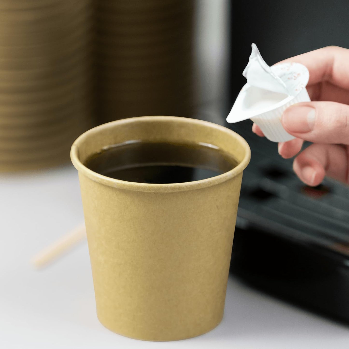 Karat 10oz Kraft Paper Coffee Cups [1,000 ct] Disposable, Leak-Resistant Double Poly-Lined Hot Cups | Ideal for Cafes & Offices, 90mm