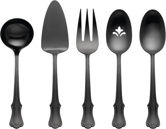 Oneida 897921 James Street Satin Black 5 Piece Hostess Set
