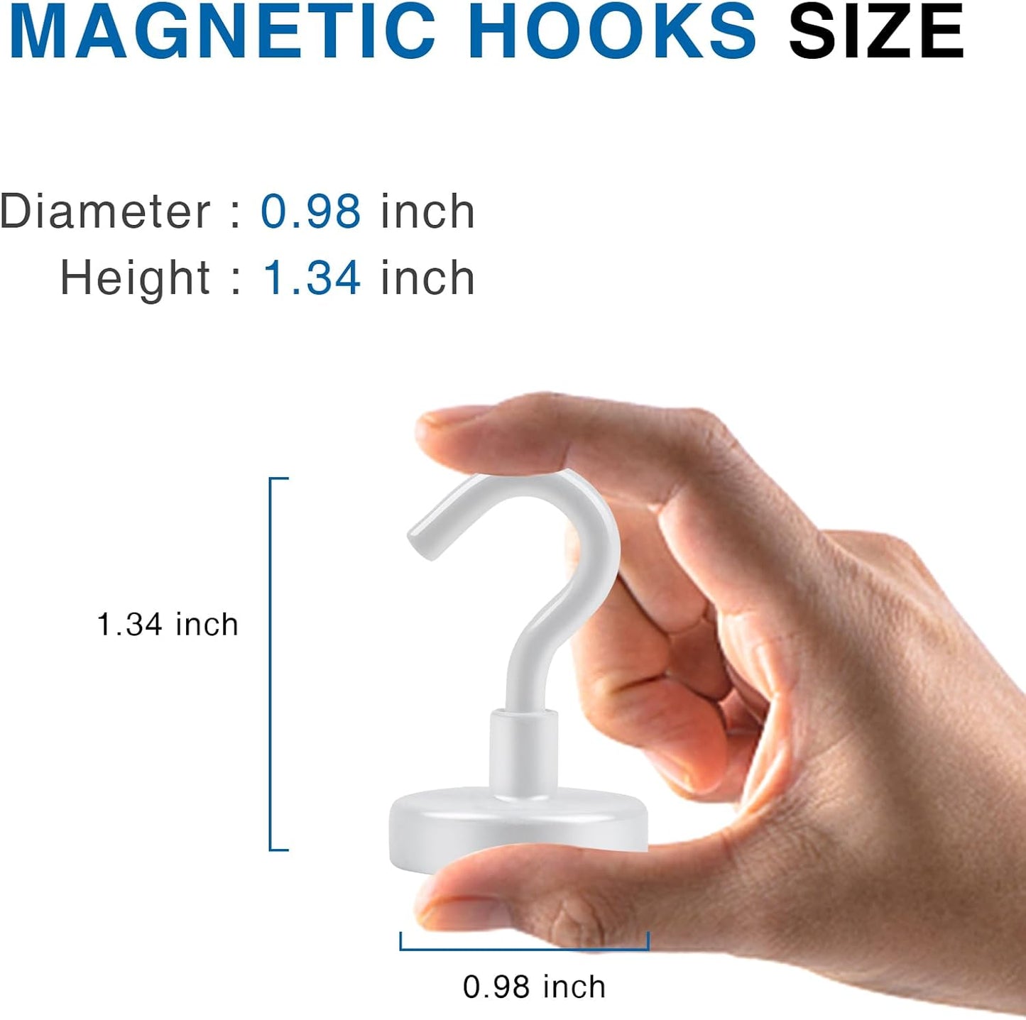 LOVIMAG Cruise Essentials, 80lbs Magnet Hooks for Cruise Cabin, Blue Magnets with Hooks for Hanging, Refrigerator,Ceiling,Strong Neodymium Magnets Heavy Duty for Kitchen, Garage,Home Improvement-4 Pcs