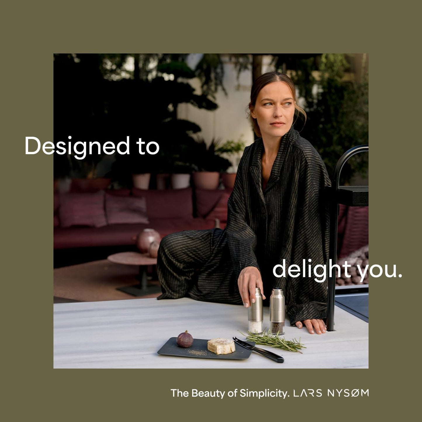 LARS NYSØM Salt and Pepper Grinder Set, Stainless Steel Manual Salt and Pepper Mills, Adjustable Ceramic Grinder, Design Spice Shakers (Blue/Gray)