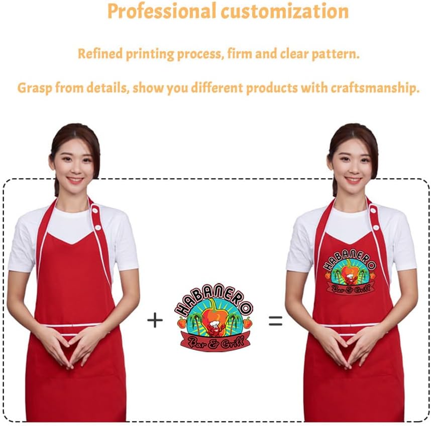 Personalized Custom Aprons Custom Adjustable Kitchen Cooking Aprons Hair Stylist Cafe Work Aprons For Men And Women