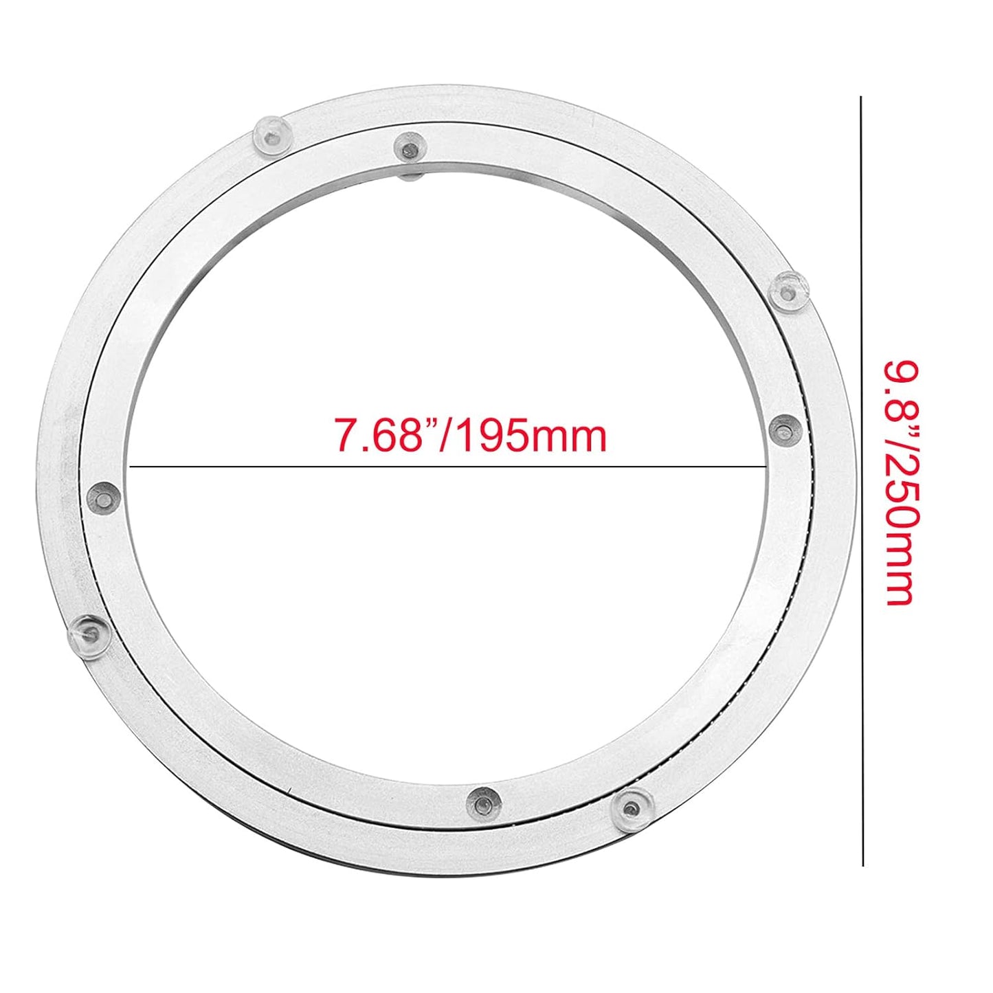 Aluminium Alloy Turntable Bearing, Heavy Duty Swivel Turntable Lazy Susan Rotating Bearing Turntable Round Dining Table Smooth Swivel Plate Hardware (250mm - 10inch)