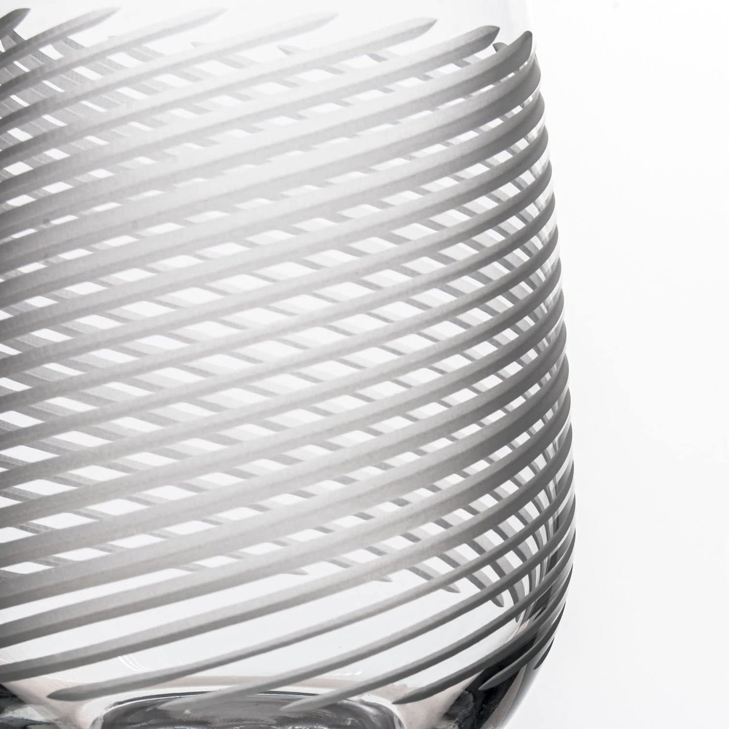 Rolf Glass Cyclone Stemless Wine Tumbler | 17 Ounce Set of 4 | Proudly Made in the USA | Large Engraved Wine Glasses | Lead-Free Glass