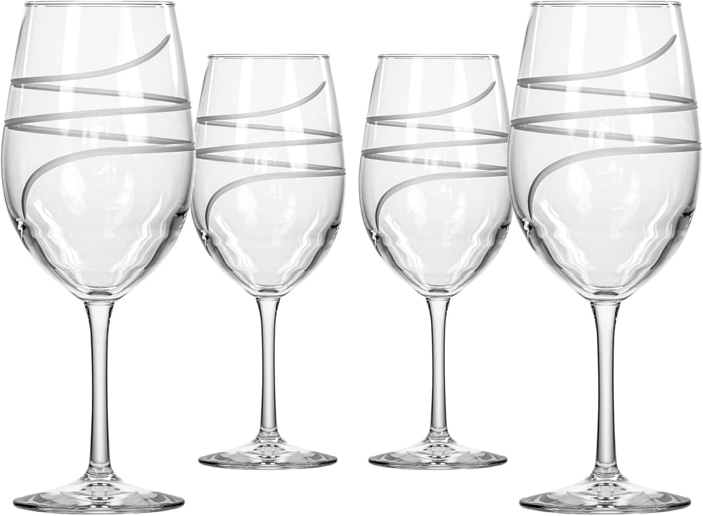 Rolf Glass Twist All Purpose Wine Glass 18 Ounce | Proudly Made in the USA | Large Wine Glasses | Lead-Free Glass | Engraved Large Wine Glasses | (Set of 4)
