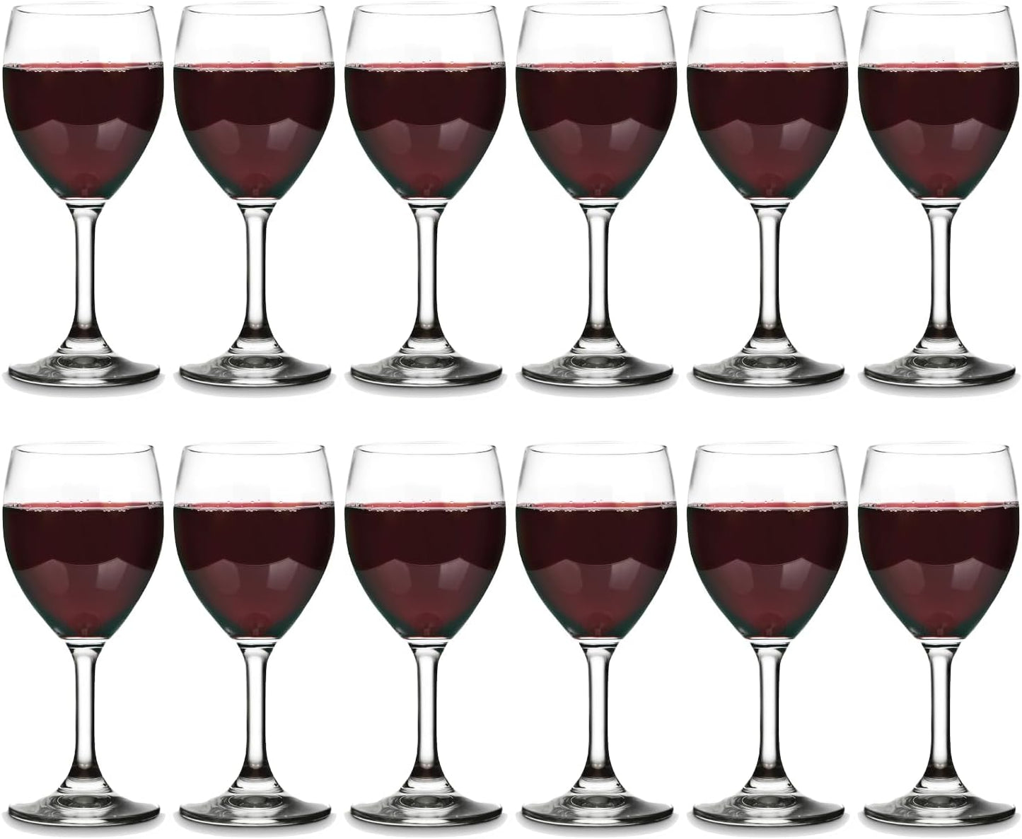 Vikko 11.5 Oz Glass Wine Glasses: Stemmed Wine Glasses for Red and White Wine - Thick and Durable Wine Glasses - Clear Glasses for Wine - Small Wine Glasses with Stem - Red Wine Glasses Set of 12