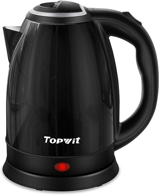 TOPWIT Electric Kettle, 2.0L Hot Water Kettle Electric, BPA-Free Stainless Steel Tea Kettle, Electric Kettles for Boiling Water with Fast Boil, Auto Shut-Off & Boil Dry Protection, Black