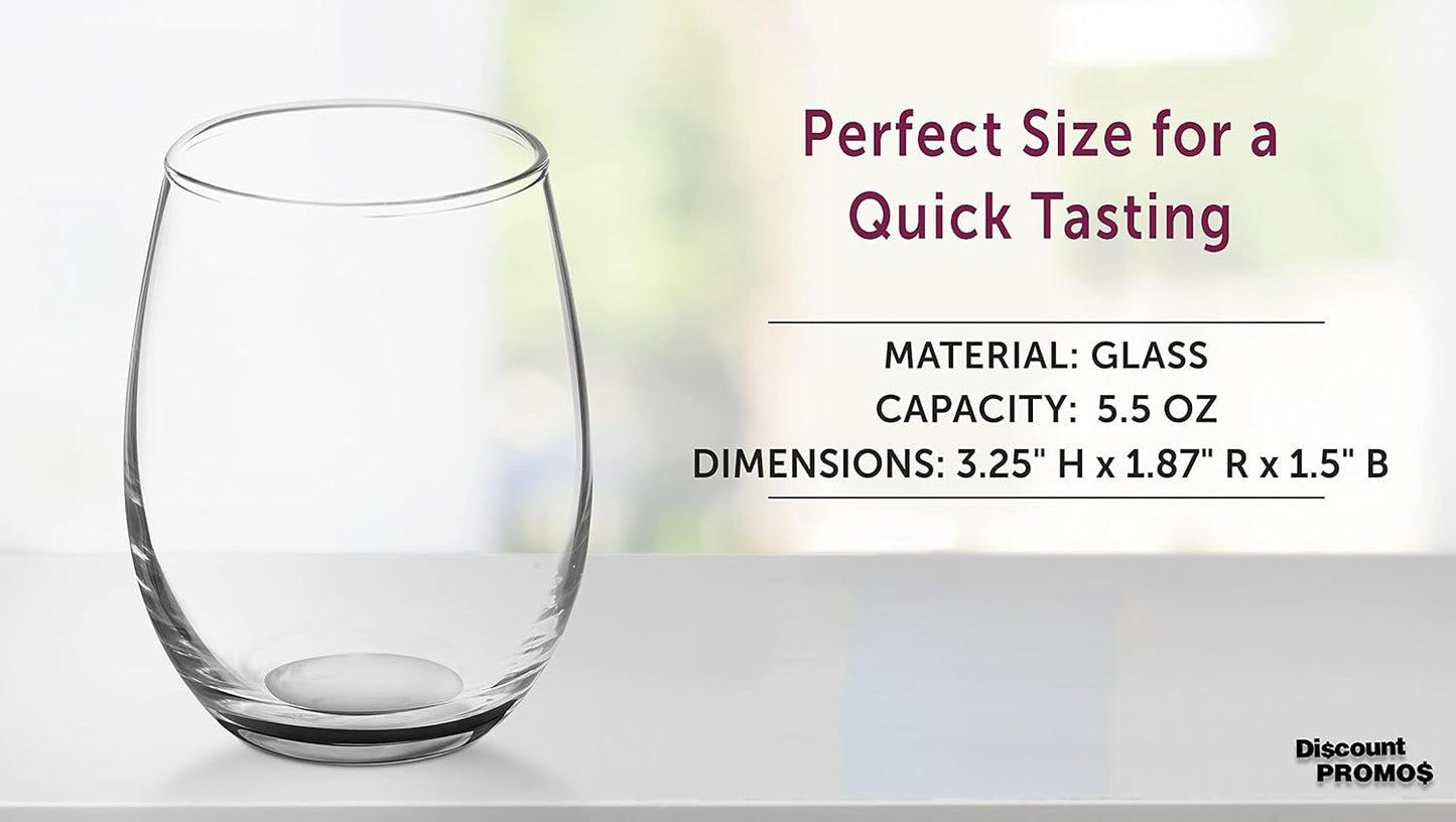 DISCOUNT PROMOS Stemless Wine Glasses by ARC 5.5 oz. Set of 12, Bulk Pack - Perfect for Hotel, Bar, Restaurant or Lounge - Black