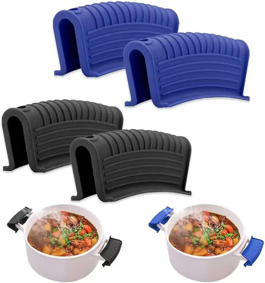 2 Pairs Silicone Pot Handle Holders,Hot Skillet Handle Covers,Anti-Slip Silicone Cast Iron Pans Handles,Pan Lids Dutch Ovens Baking Sheets Casserole Cookware