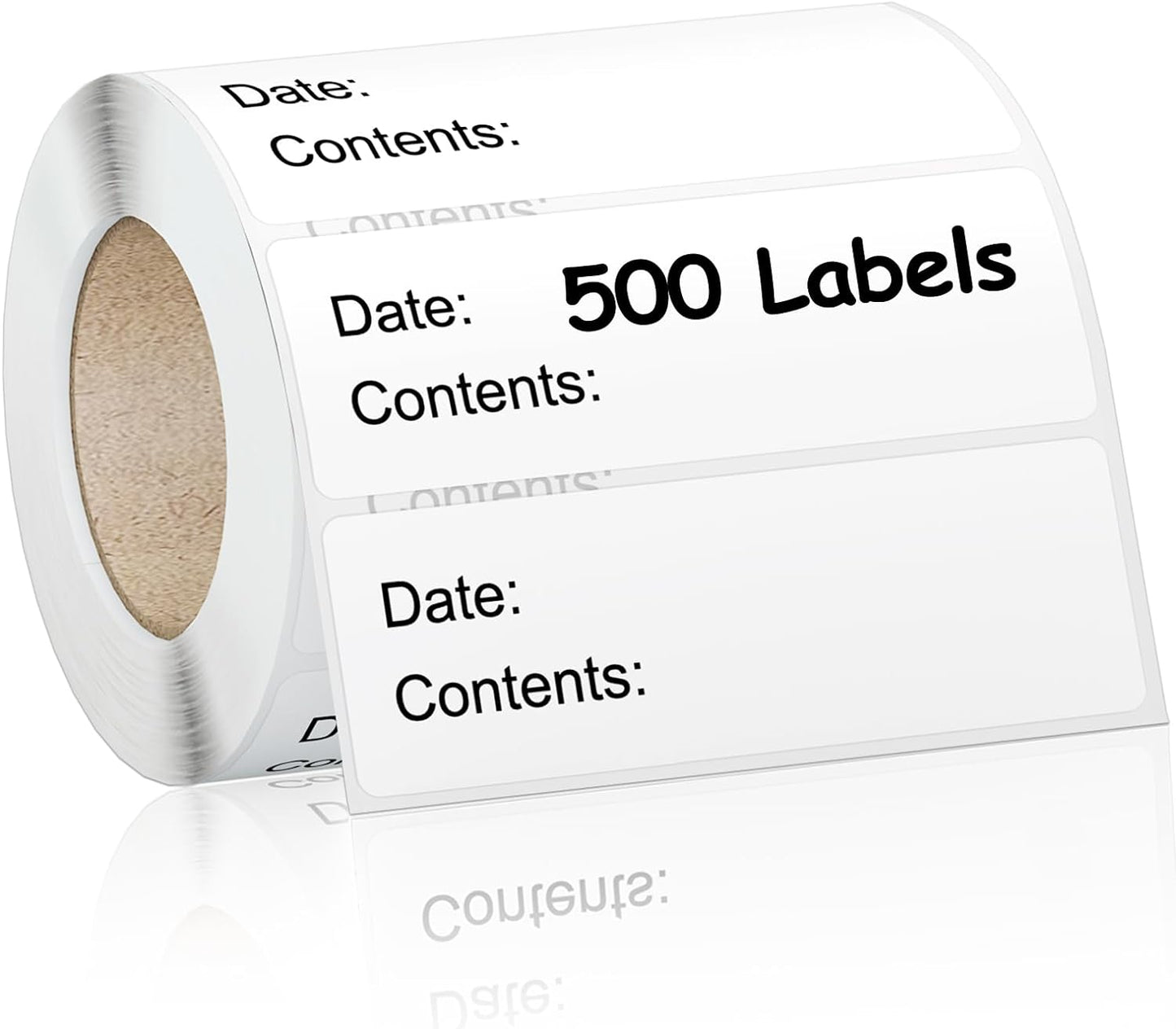 Kingtac 500pcs Food Freezer Labels, 1 x 3 Inch Removable for Food Containers, Mason Jar, No Residue Food Storage Labels Perfect for Kitchen Cannot be Torn