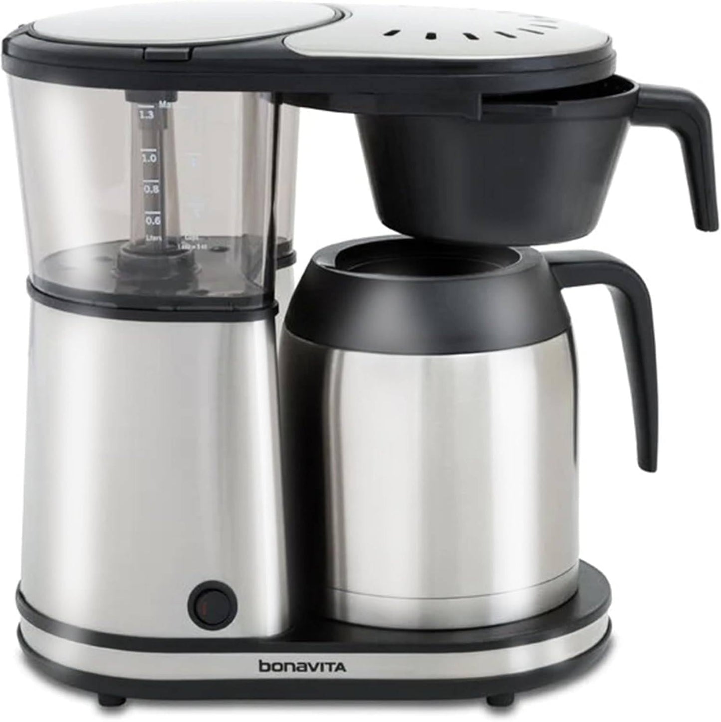 Bonavita 8 Cup Drip Coffee Maker Machine, One-Touch Pour Over, Auto Pause Brewing with Stainless Steel Double Wall Thermal Carafe, SCA Certified, Dishwasher Safe, BV1901TS