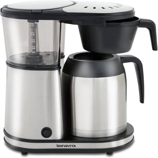 Bonavita 8 Cup Drip Coffee Maker Machine, One-Touch Pour Over, Auto Pause Brewing with Stainless Steel Double Wall Thermal Carafe, SCA Certified, Dishwasher Safe, BV1901TS