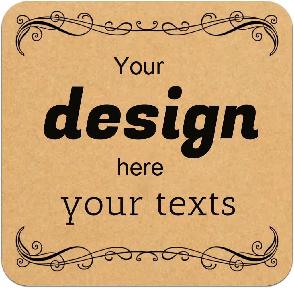 Custom Stickers Personalized Square Kraft Paper Sticker Customizable Floral Wreath Labels, Stickers for Mason Jars, Wedding Favors, Gift Tags, Party Packaging (Style 7)