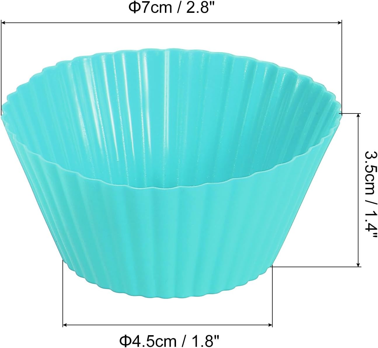 uxcell 36Pcs Silicone Cupcake Liners, Non-Stick Baking Cups, for Cooking Eggs, Baking Muffins and Make a Cake(Mint Green)