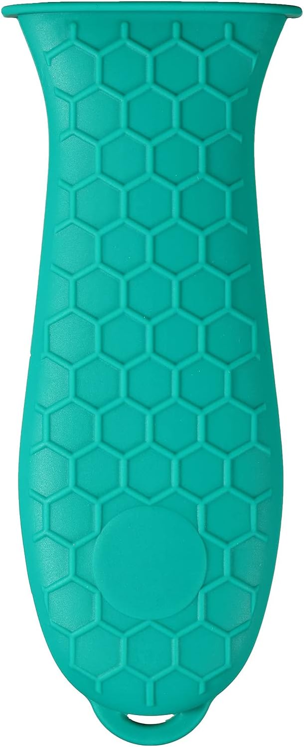 4 Pieces Silicone Hot Tool Holder Heat Resistant Potholder Cookware Handle Non Slip Rubber Pot Holders Handles Grip Covers for Cast Iron Skillet Silicone Cooking Kitchen Suits (Green)