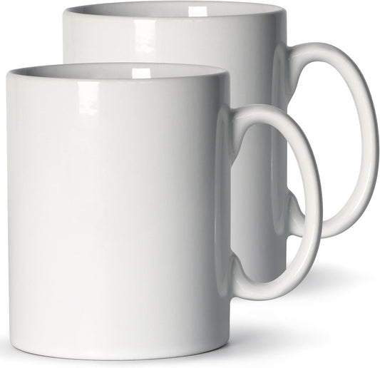 Large Coffee Mugs, 22 OZ(650ml) Extra Coffee Mug Set of 2, Smooth Ceramic Boss Cups, Big Capacity and Large Handle, for Dad Men, White